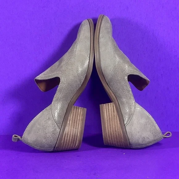 Lucky Brand Women's Titanium Leather Mallanzo Pointed-Toe Cutout Shooties Size 7 - Picture 5 of 8